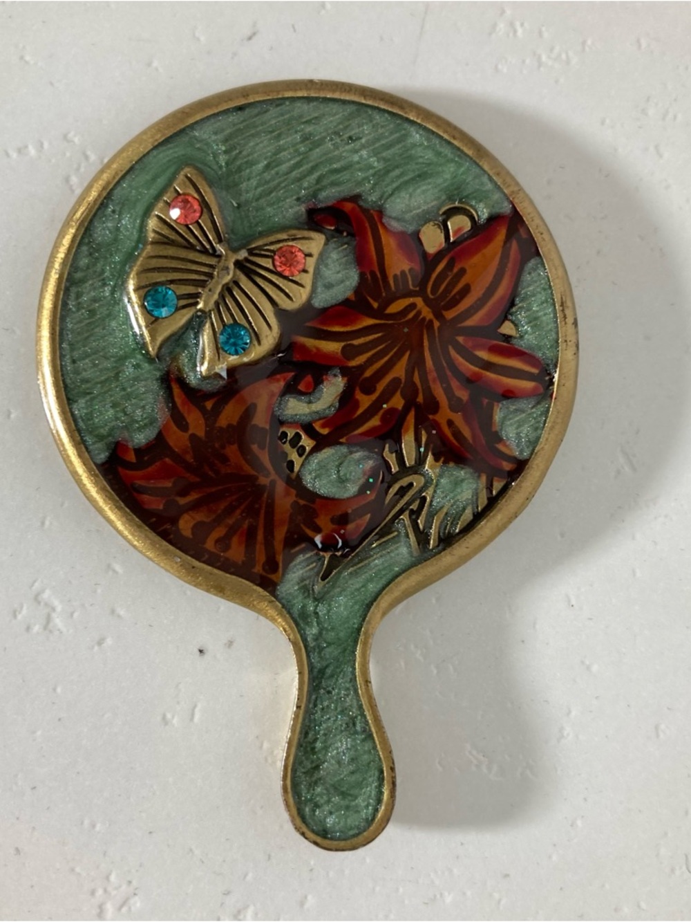 Jay Strongwater Vintage Butterfly Mini Bag Accessory Mirror Swarovski Crystal 🦋